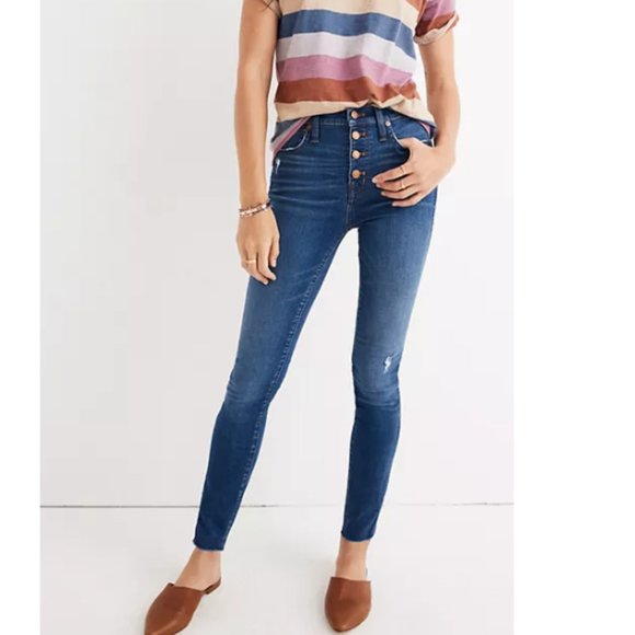 Madewell Denim - MADEWELL 10" High-Rise Skinny Jeans Hanna Wash 24